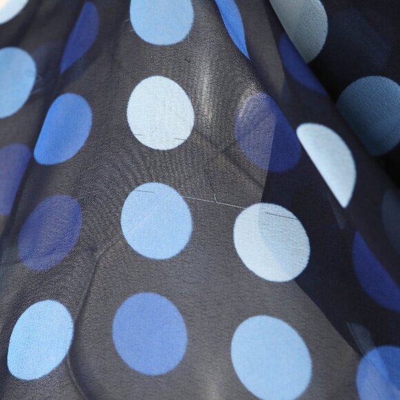 La Blanca Polka Dot Short Pareo Wrap Swim Cover Up Sheer Sarong Scarf Beach Blue - Picture 9 of 9